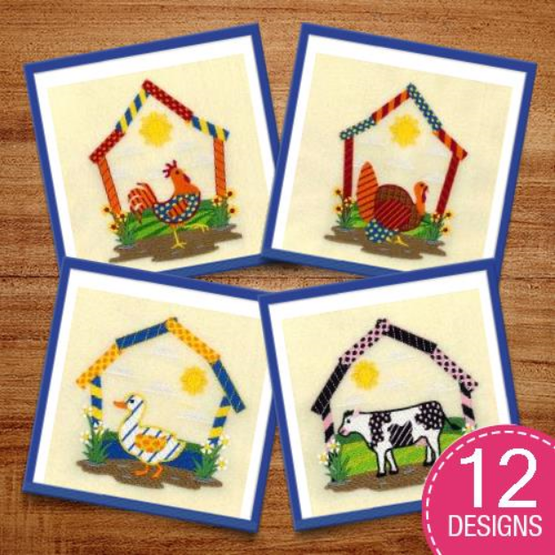 Picture of Barnyard Animals Embroidery Design Pack