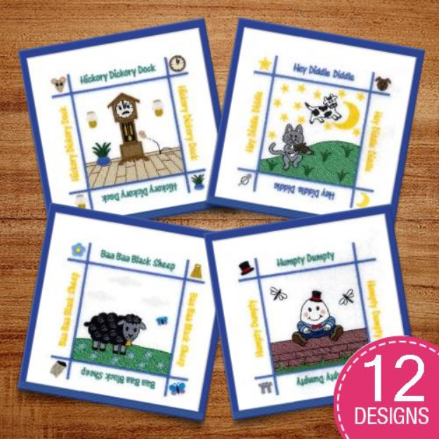 Picture of Nursery Rhyme Quilt Squares Embroidery Design Pack