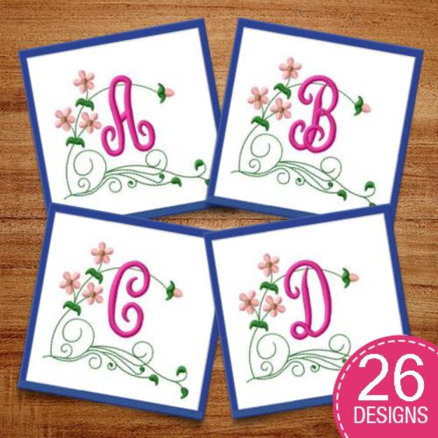 Picture of Floral Monogram Pack Embroidery Design Pack