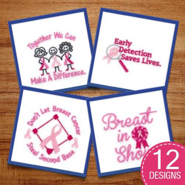 Picture of Breast Cancer Awareness Embroidery Design Pack