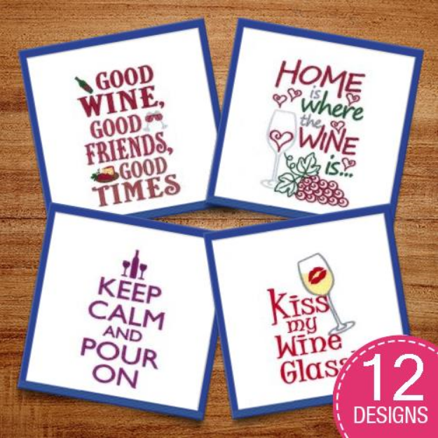 Picture of Wine Gift Totes 2 Embroidery Design Pack