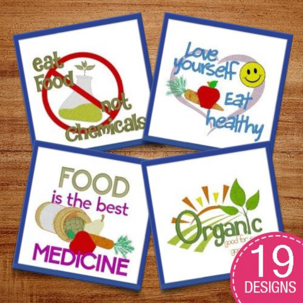 Picture of Organic Kitchen Embroidery Design Pack