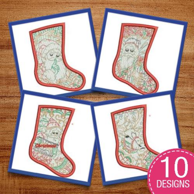 Picture of FSL Christmas Stocking Embroidery Design Pack