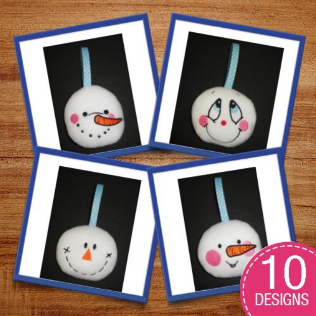 Picture of ITH Snowmen Softie Ornaments Embroidery Design Pack