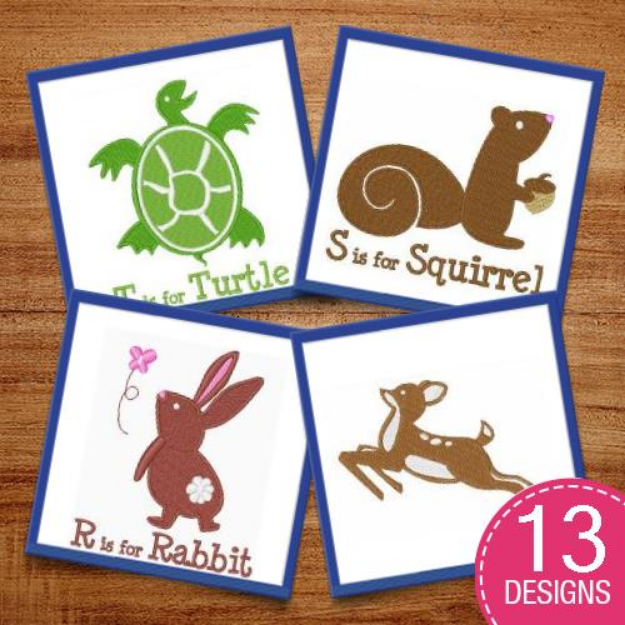 Picture of Nursery Animals & Reptiles Embroidery Design Pack