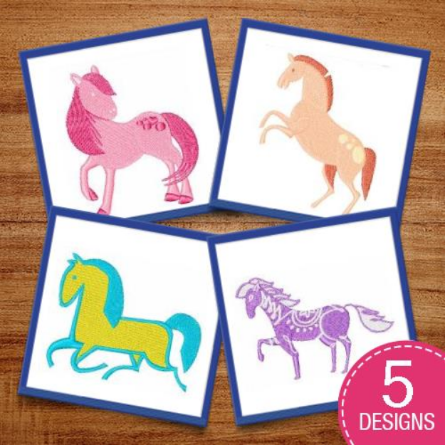 Picture of Pretty Ponies Embroidery Design Pack