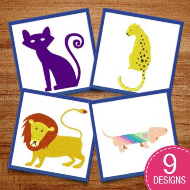 Picture of Pastel Cats & Dogs Embroidery Design Pack