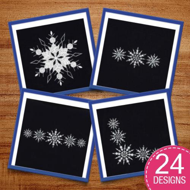 Picture of Snowflake Whitework 2 Embroidery Design Pack