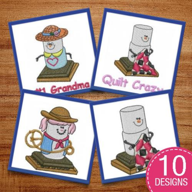 Picture of Marshmallow People & Their Hobbies Embroidery Design Pack