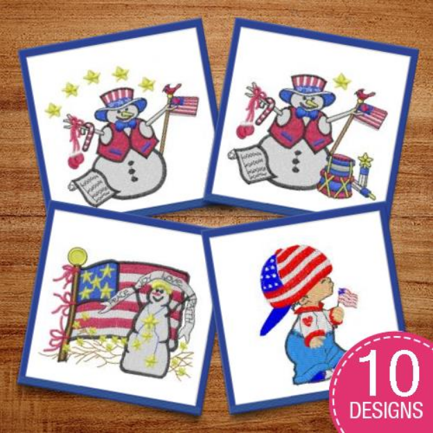Picture of Patriotic Independence Day! Embroidery Design Pack
