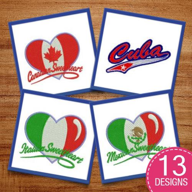 Picture of Cultural International Flags Embroidery Design Pack