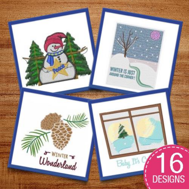 Picture of Winter Trees & Decorations Embroidery Design Pack