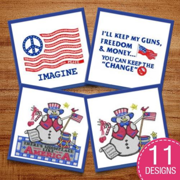 Picture of Happy Fourth Of July! Embroidery Design Pack
