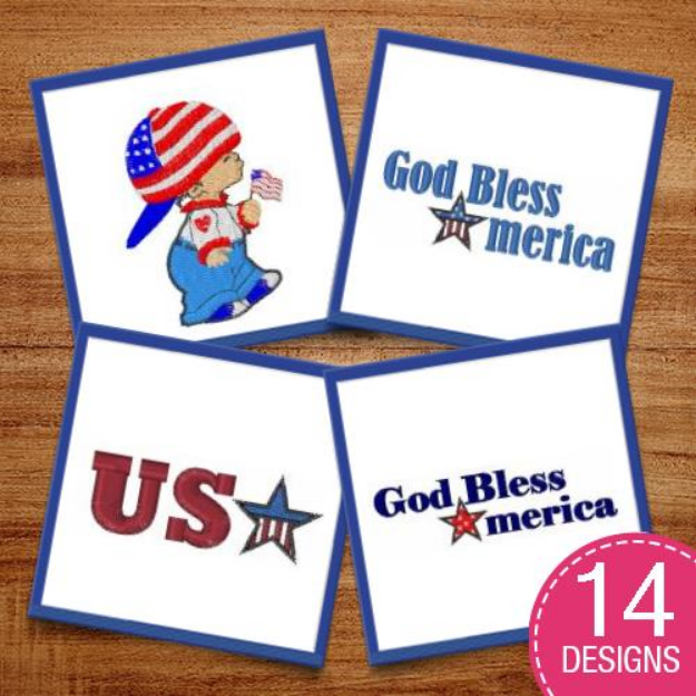Picture of Patriotic Americana Embroidery Design Pack