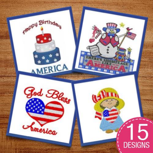 Picture of Happy Birthday America! Embroidery Design Pack