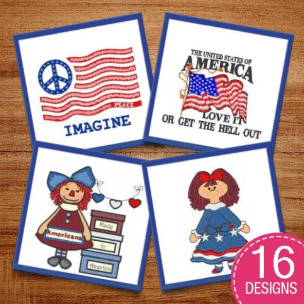 Picture of Americana Decorations Embroidery Design Pack