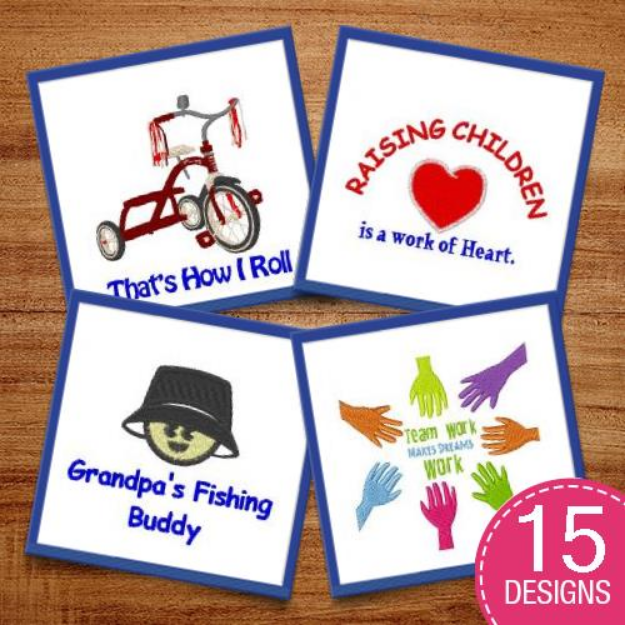 Picture of Humorous Children & Captions Embroidery Design Pack