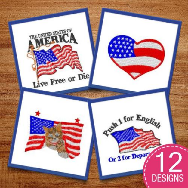 Picture of Holidays - Independence Day Embroidery Design Pack