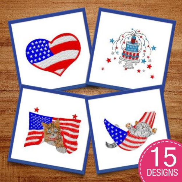Picture of Wave The Red, White & Blue Embroidery Design Pack