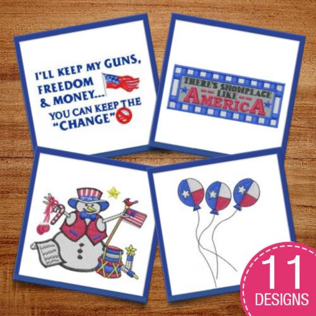 Picture of Celebrate Independence Day! Embroidery Design Pack