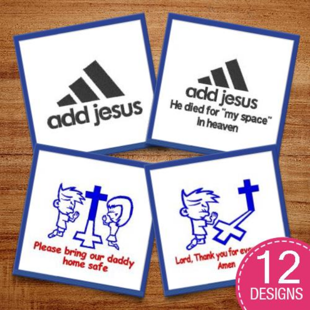 Picture of Christianity Symbols & Crosses Embroidery Design Pack