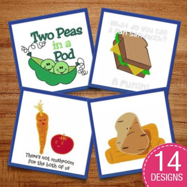 Picture of Humorous Vegetables! Embroidery Design Pack
