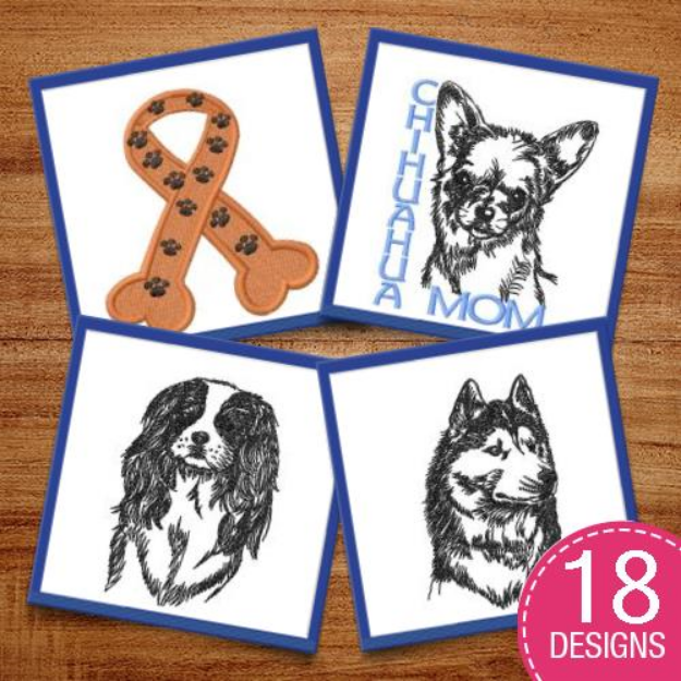 Picture of Adorable Dogs! Embroidery Design Pack