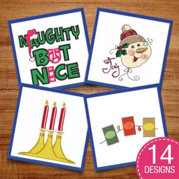 Picture of Happy Holiday  & Merry Christmas Embroidery Design Pack