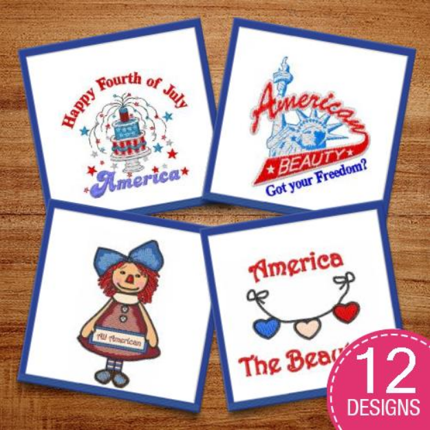 Picture of Fourth Of July Celebrations Embroidery Design Pack