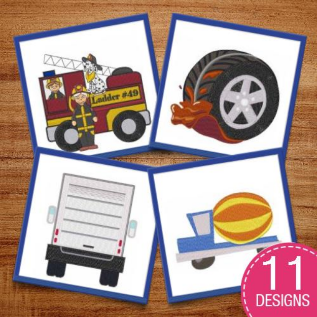 Picture of Transportation -  Trucks Embroidery Design Pack