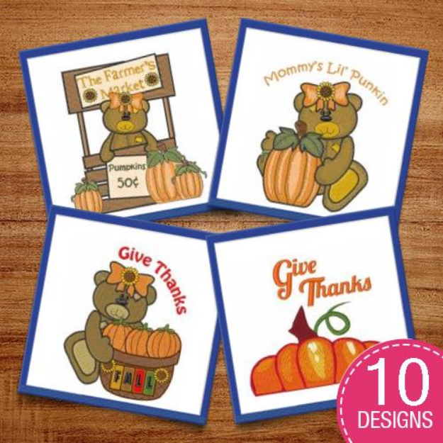 Picture of Fall Bounty & Vegetables Embroidery Design Pack
