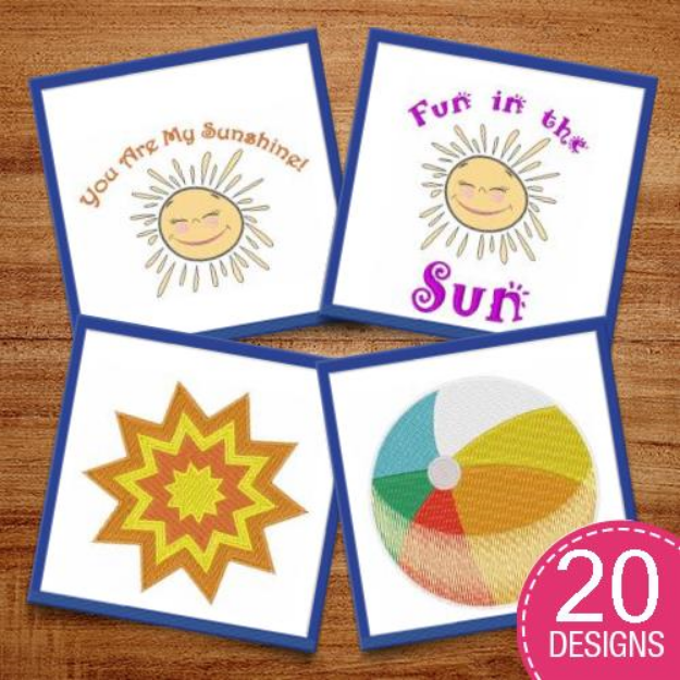 Picture of Fun In The Summer Sun Embroidery Design Pack