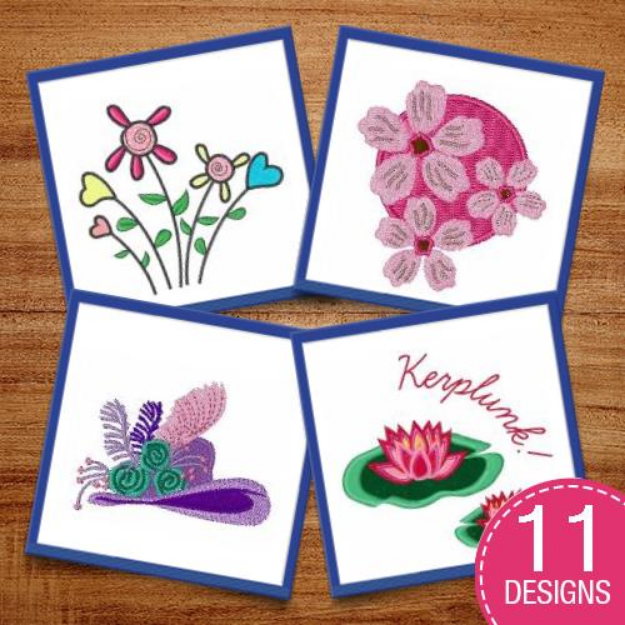 Picture of Pretty Floral Decorations Embroidery Design Pack