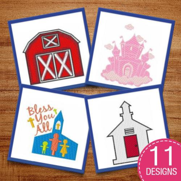 Picture of Building & Scenes Embroidery Design Pack