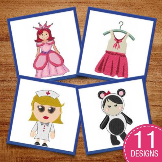 Picture of Little Girls & Princesses Embroidery Design Pack