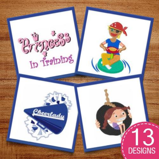 Picture of Little Girl Dress Ups Embroidery Design Pack