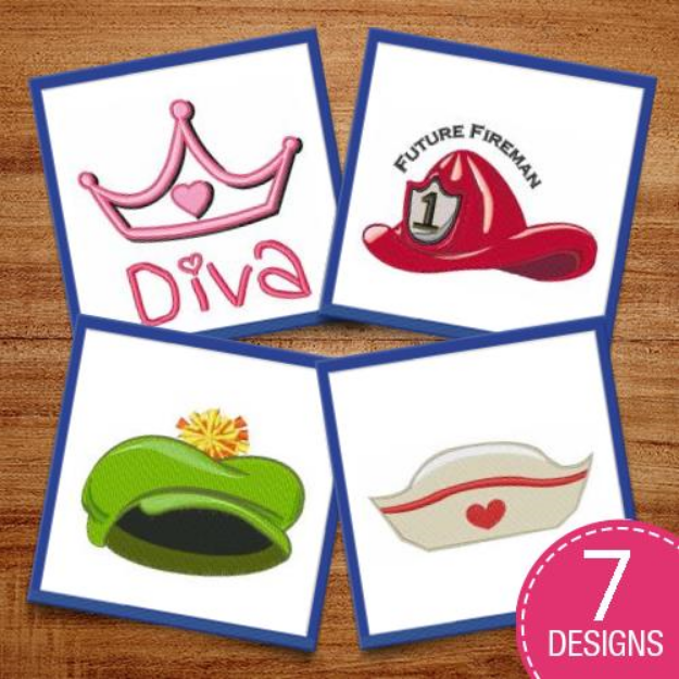 Picture of Costume Hats Embroidery Design Pack