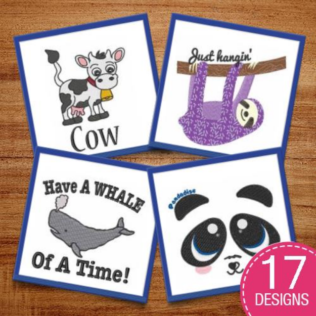 Picture of Humorous Animals Embroidery Design Pack
