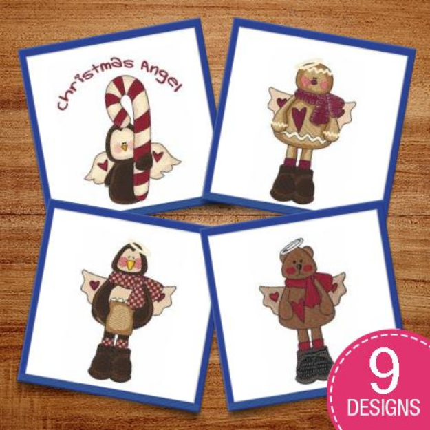 Picture of Holiday Angels Embroidery Design Pack