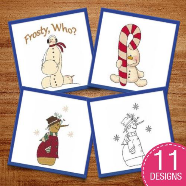 Picture of Christmas Snowmen Decorations Embroidery Design Pack
