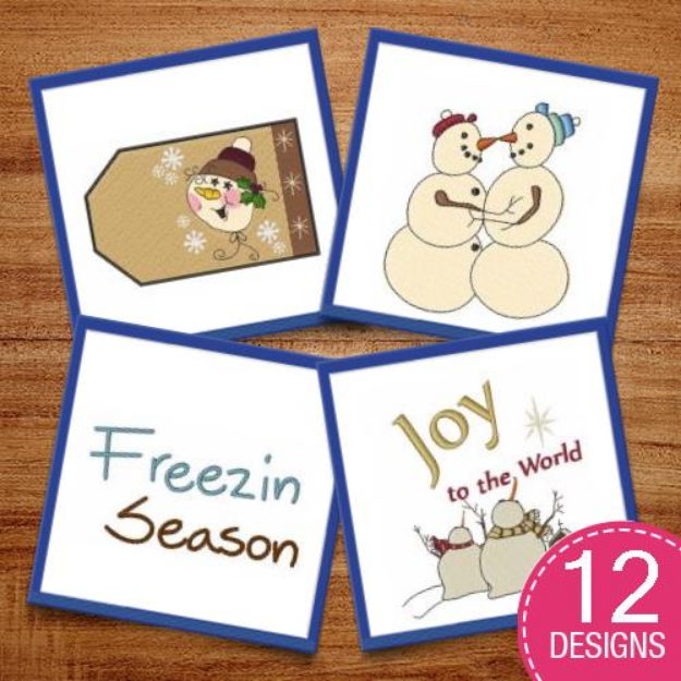 Picture of Merry Christmas & Happy Holidays Embroidery Design Pack