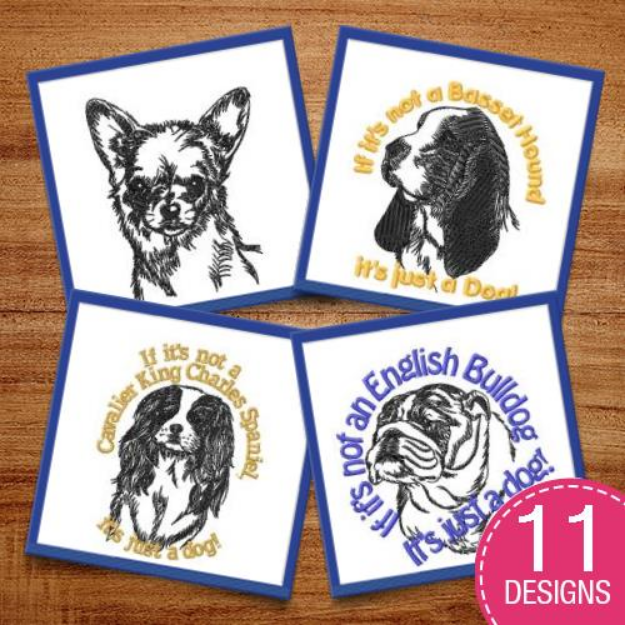 Picture of Dog Outlines Embroidery Design Pack