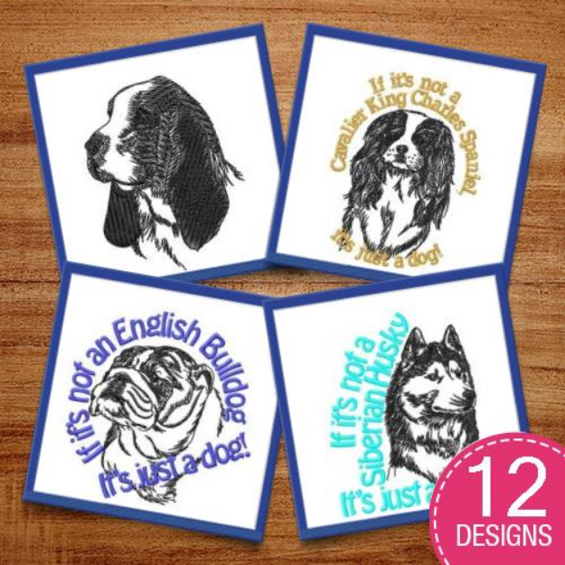 Picture of Love Your Dog Breed Outlines Embroidery Design Pack