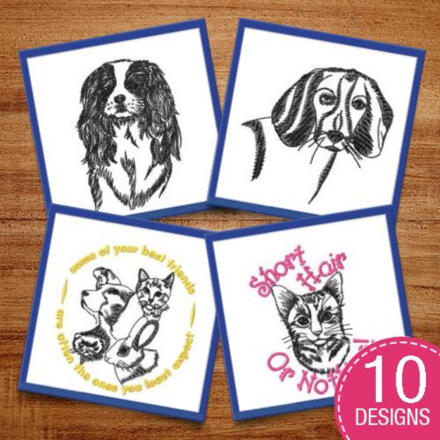 Picture of Dogs & Puppies Embroidery Design Pack
