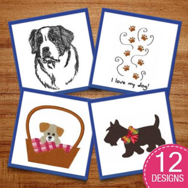 Picture of Everyone Loves Dogs Embroidery Design Pack