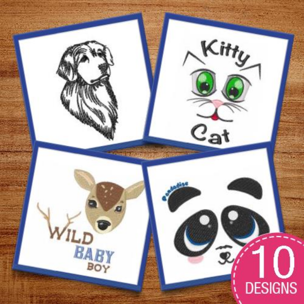 Picture of Domestic Animals & Wildlife Embroidery Design Pack