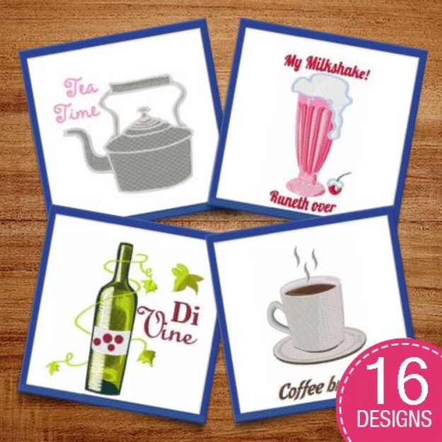Picture of Let's Have A Drink Embroidery Design Pack