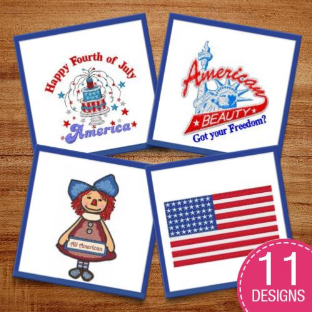Picture of Happy Fourth Of July! Embroidery Design Pack