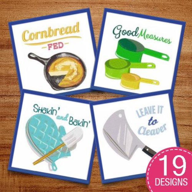 Picture of Cooking & Baking Decorations Embroidery Design Pack