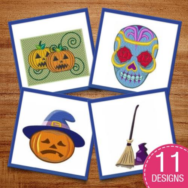 Picture of Halloween Characters Embroidery Design Pack